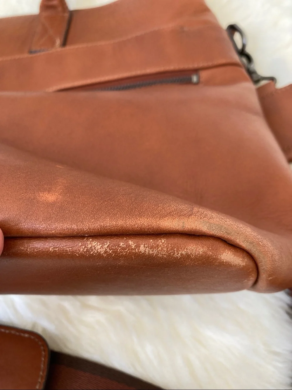 Mark & Graham Men's Leather Briefcase in Cognac Brown